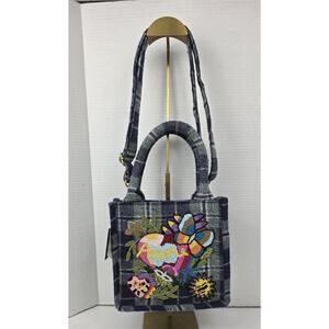 America and Beyond‎ beaded tote shoulder cotton bag